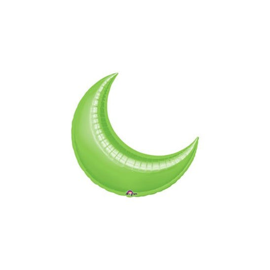 17" LIME CRESCENT Foil Balloon - Package of 5 Air Fill ONLY - Valved