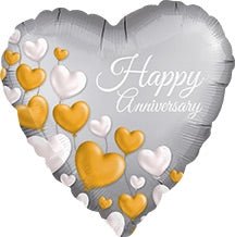 18" Anniversary - Platinum Hearts