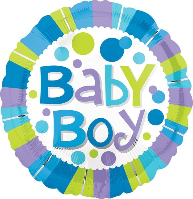 18" Baby Boy Stripes Dots (10ct)