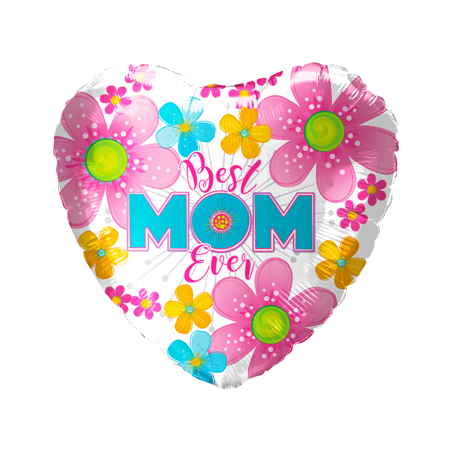 18" Best Mom Ever Flower Heart - 50ct - Party America