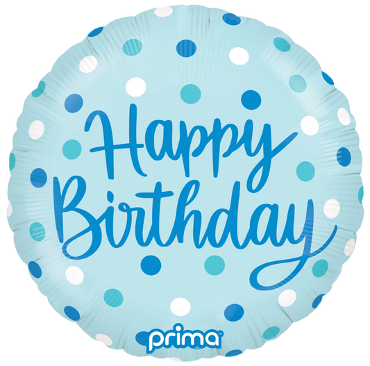 18" Birthday Blue Dots