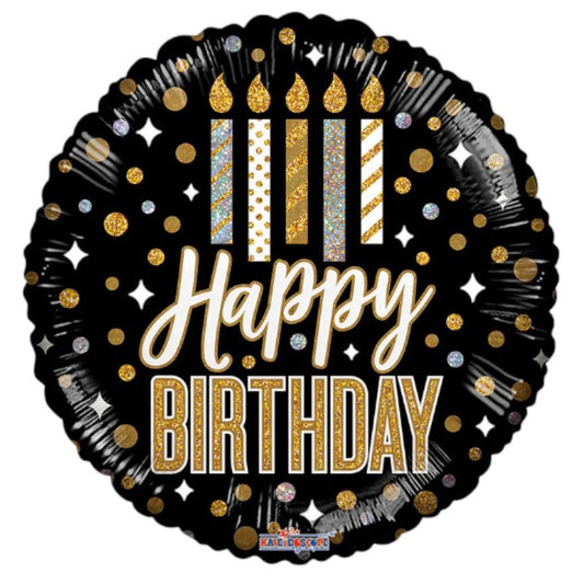 18" Birthday Candles and Dots Holographic (100ct) - Conver USA