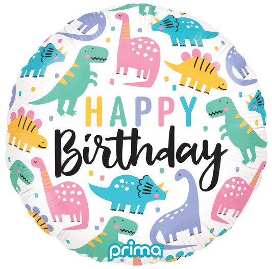 18" Birthday Colorful Dinos