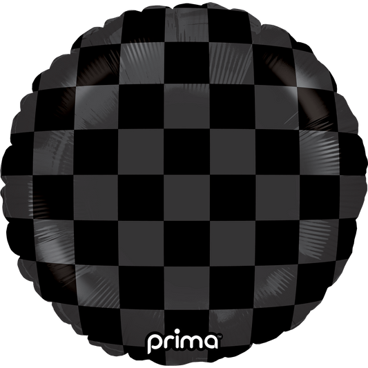18" Black Shiny & Matte Checker Print