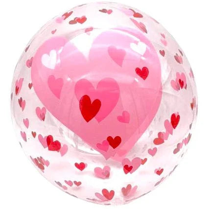 18" Bubble Balloon - Pink Hearts - PPD