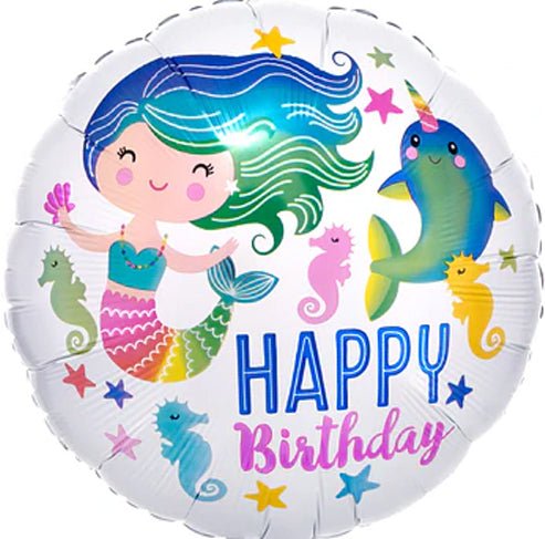 18" Colorful Mermaid Happy Birthday