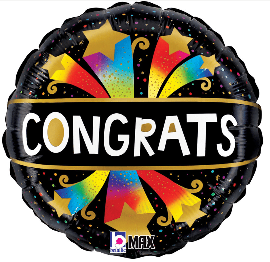 18" Congrats Bursting Stars - Betallic