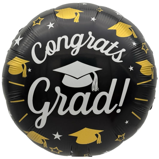 18" Congrats Grad! Black Cap With Stars - 50ct - Party America