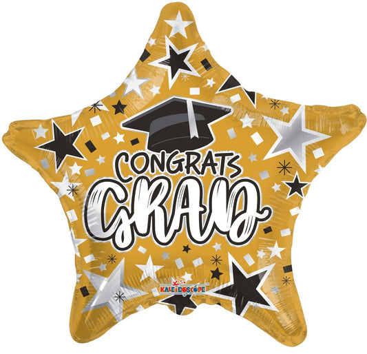18" Congrats Grad - Gold Star (100ct) - Conver USA
