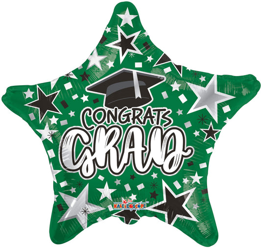 18" Congrats Grad - Green Star (100ct) - Conver USA