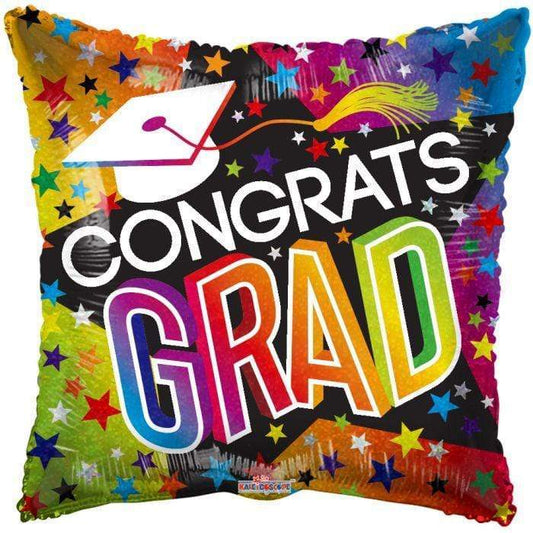 9" Congrats Grad Graduation Stars & Rainbow (100ct) - Conver USA