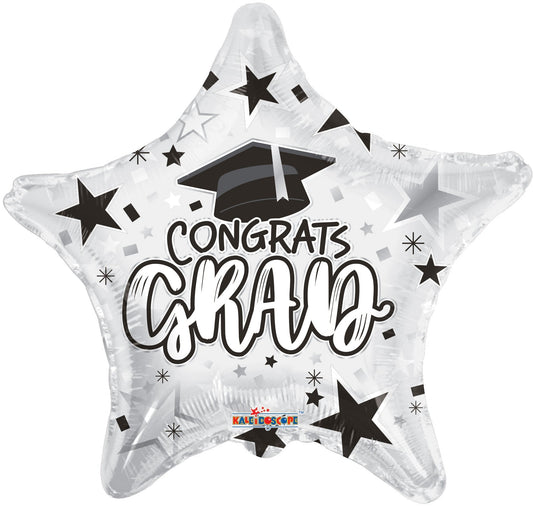 18" Congrats Grad - White Star (100ct) - Conver USA