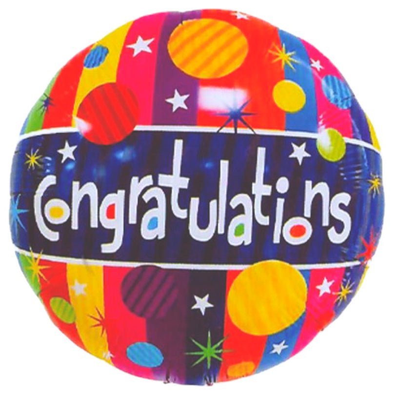 18" Congratulations - Dots and Stars - 50ct - Party America
