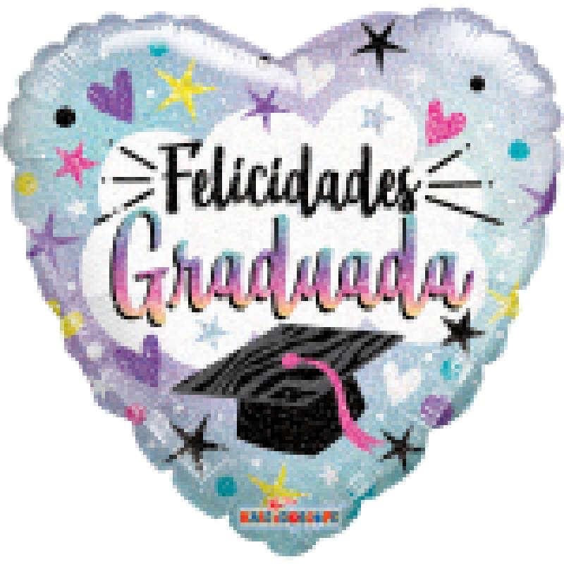 18" Felicidades Graduada Heart (100ct) - Conver USA
