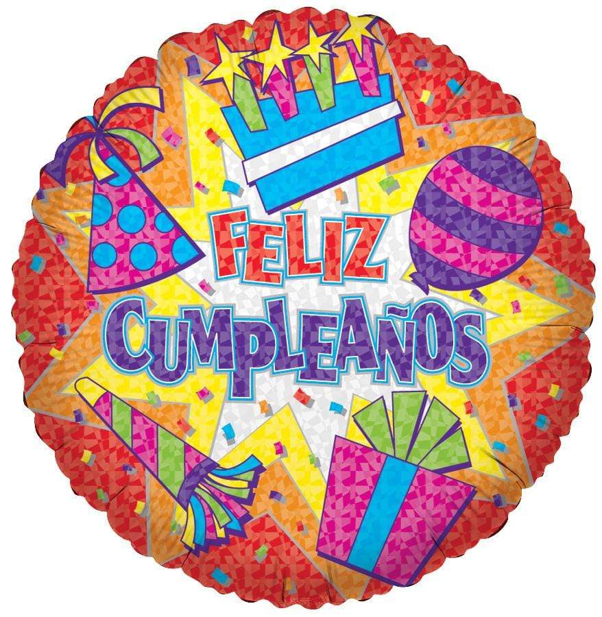 18" Feliz Cumpleanos - Burst (100ct) - Conver USA