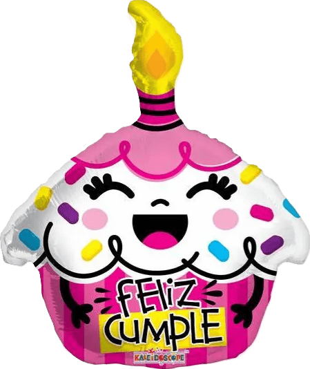 18" Feliz Cumpleanos Cupcake (100ct) - Conver USA