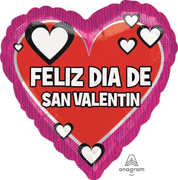 18" Feliz Dia De San Valentin Pink & Red (10ct)