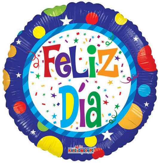 18" Feliz Dia - Dots (100ct) - Conver USA