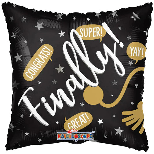 18" Finally Graduation Grad Cap (100ct) - Conver USA