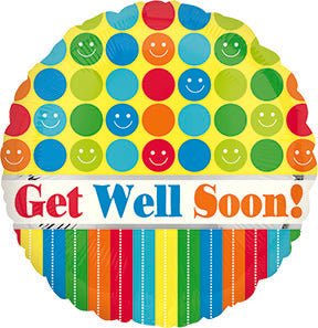 18" Get Well Soon Dots & Stripes (10ct)