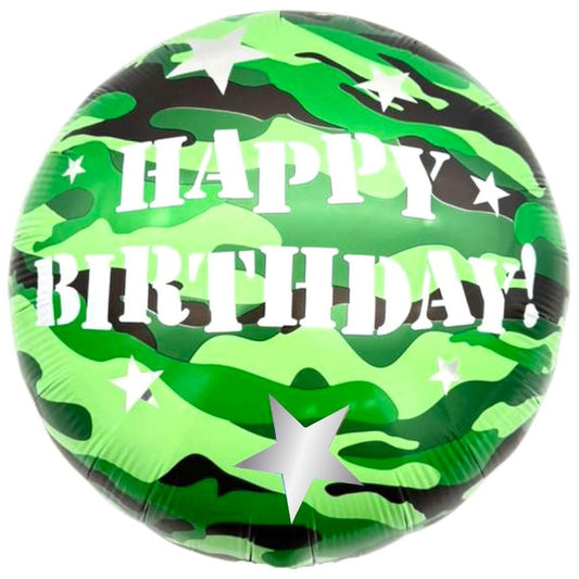 18" Happy Birthday - Army - 50ct - Party America