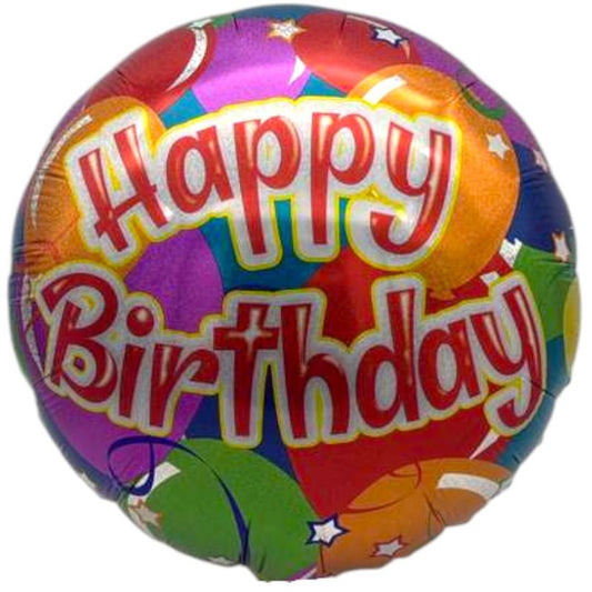 18" Happy Birthday - Balloons & Stars - 20ct - Party America