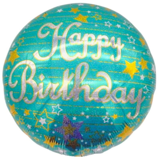 18" Happy Birthday - Blue with Stars - 20ct - Party America