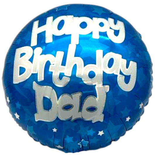 18" Happy Birthday Dad - Blue & Silver Stars - 20ct - Party America