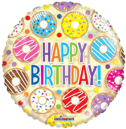18" Happy Birthday - Donuts (100ct) - Conver USA