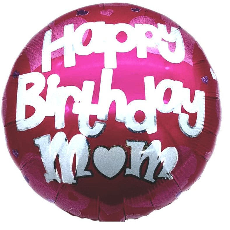 18" Happy Birthday Mom - Hearts Print - 20ct - Party America