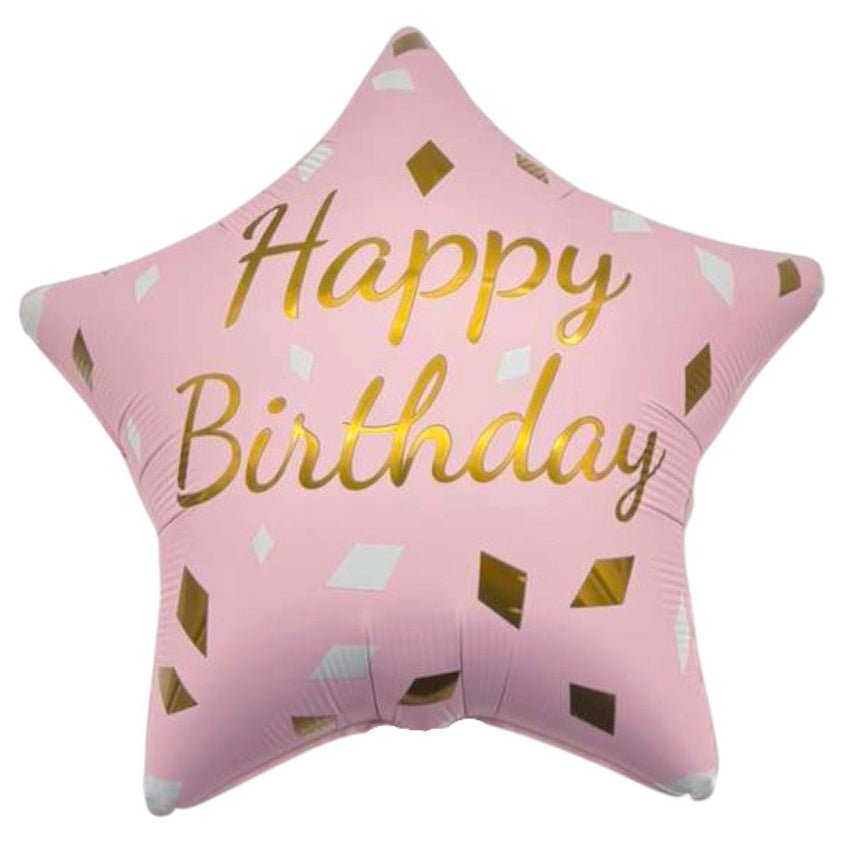 18" Happy Birthday - Pink Star - 20ct - Party America