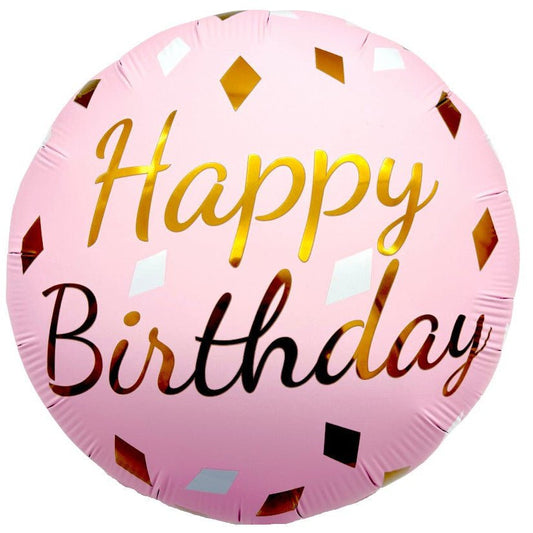18" Happy Birthday - Round Pink - 20ct - Party America