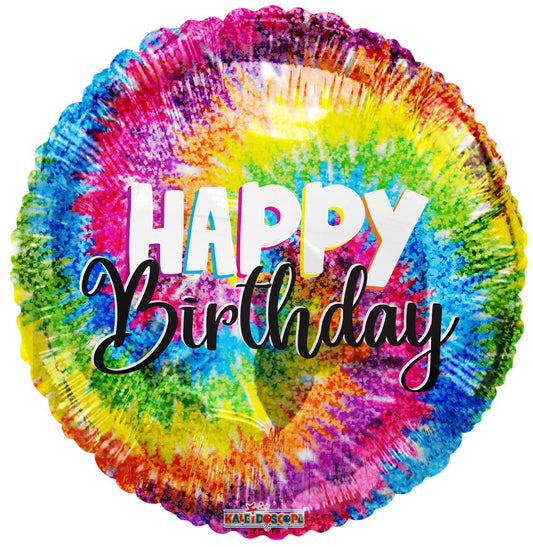 18" Happy Birthday - Tie Dye (100ct) - Conver USA