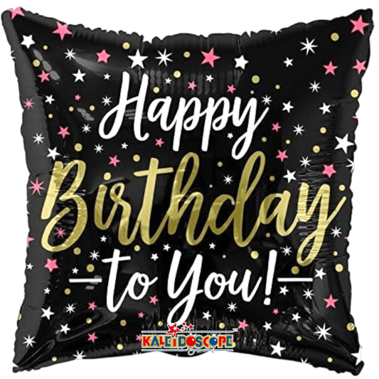 18" Happy Birthday to You - Black (100ct) - Conver USA
