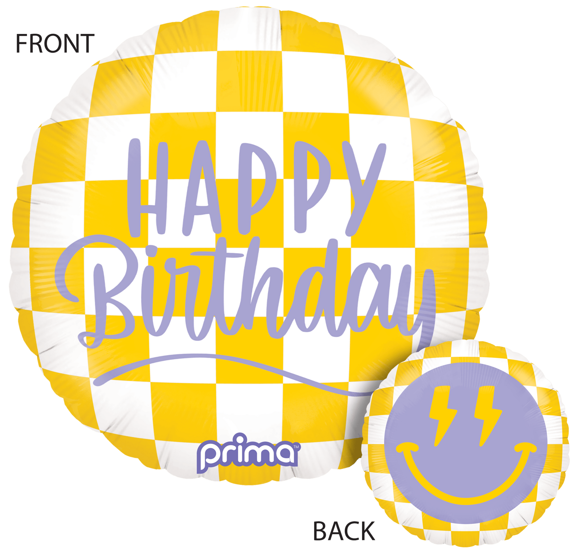18" Happy Face Checker Birthday