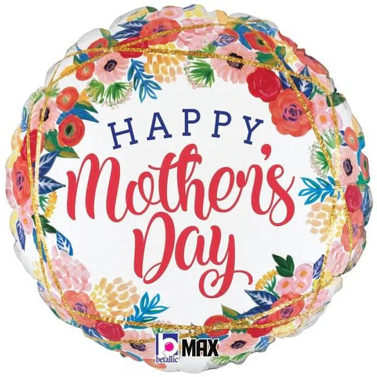 18" Happy Mother's Day Floral - Betallic