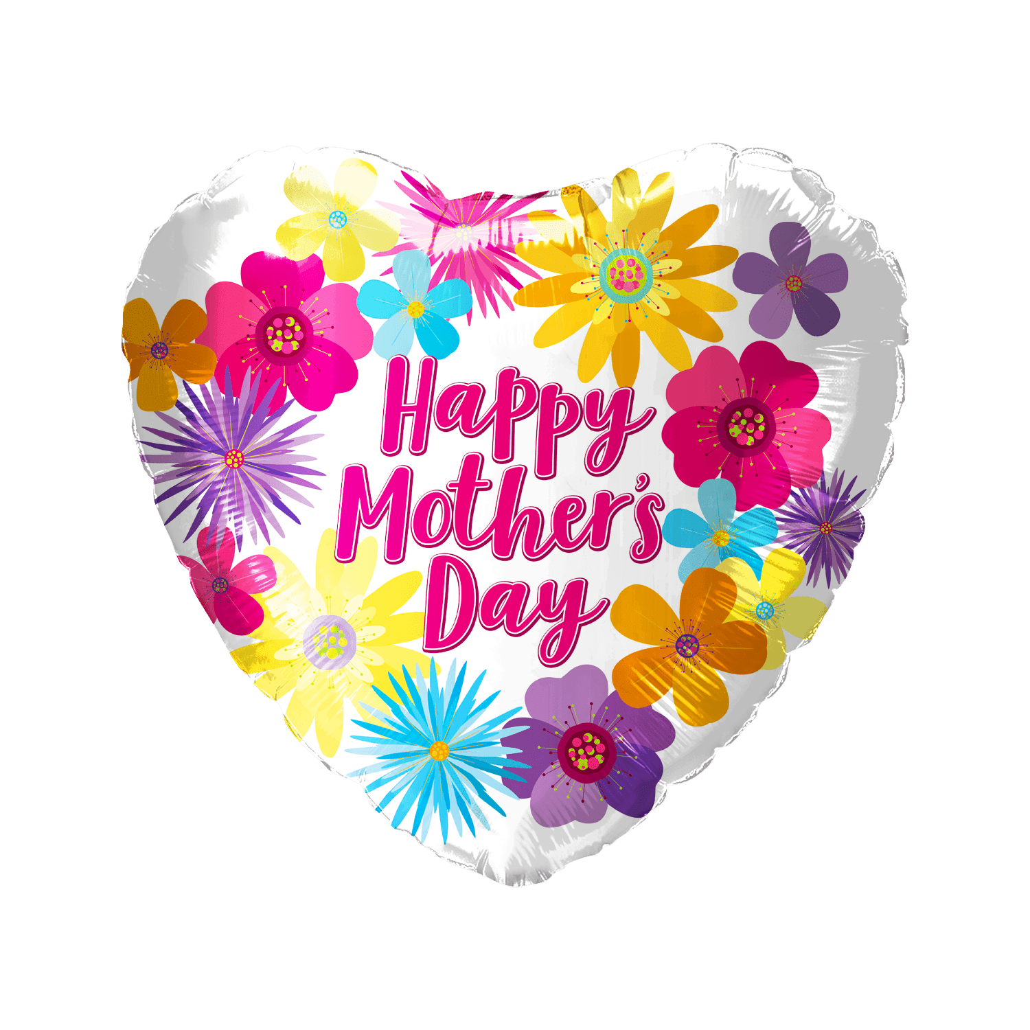 18" Happy Mother's Day Flowers Heart - 50ct - Party America