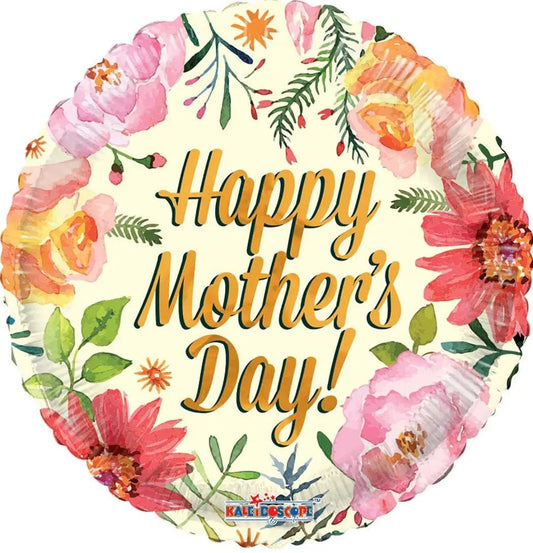 18" Happy Mother's Day Water Colored Flowers (100ct) - Conver USA