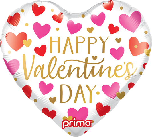 18" Happy Valentine's Day Red, Pink, & Gold Hearts