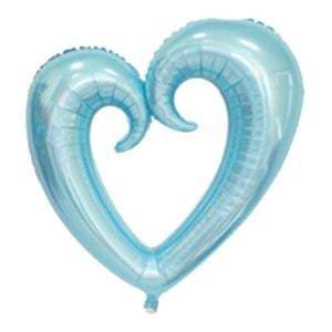 18" Hollow Hook Heart - Light Blue (3ct)