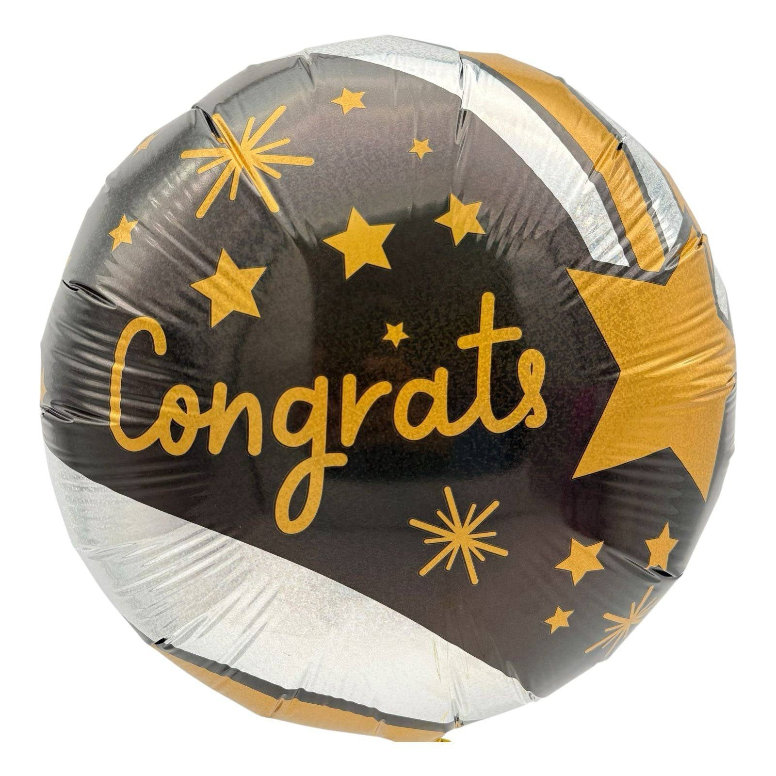 18" Holographic Congrats Grad Gold Stars - 50ct - Party America