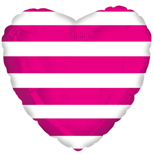 18" Hot Pink Stripe Heart