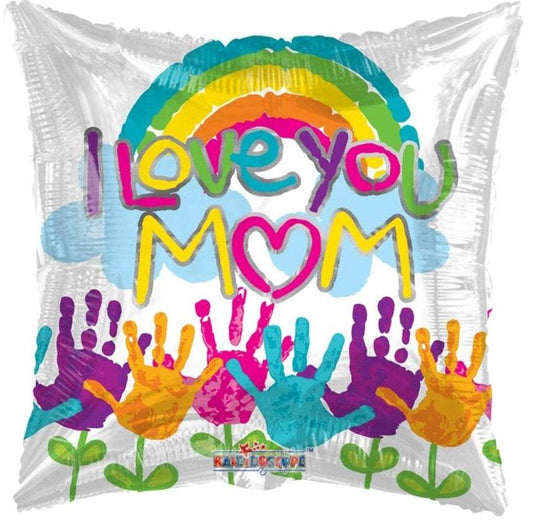 18" Love You Mom Handprints (100ct) - Conver USA