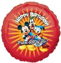 18" Mickey Mouse & Friends Birthday From All Of Us (10ct)