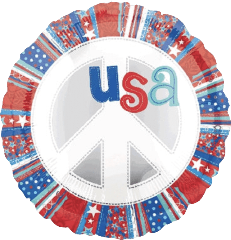18" Peace Love USA (5ct)