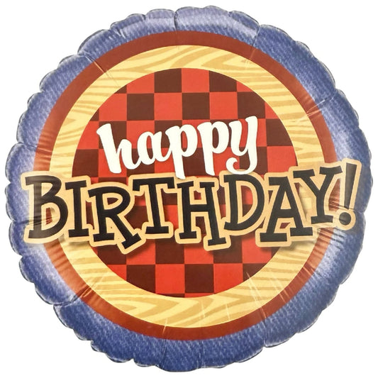 18" Red Plaid Flannel Birthday