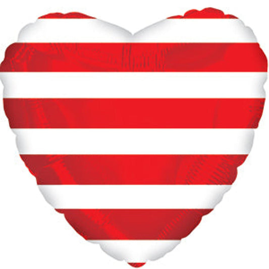 18" Red Stripe Heart