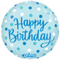 18” Round Birthday Blue Dots