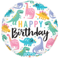 18” Round Birthday Colorful Dinos