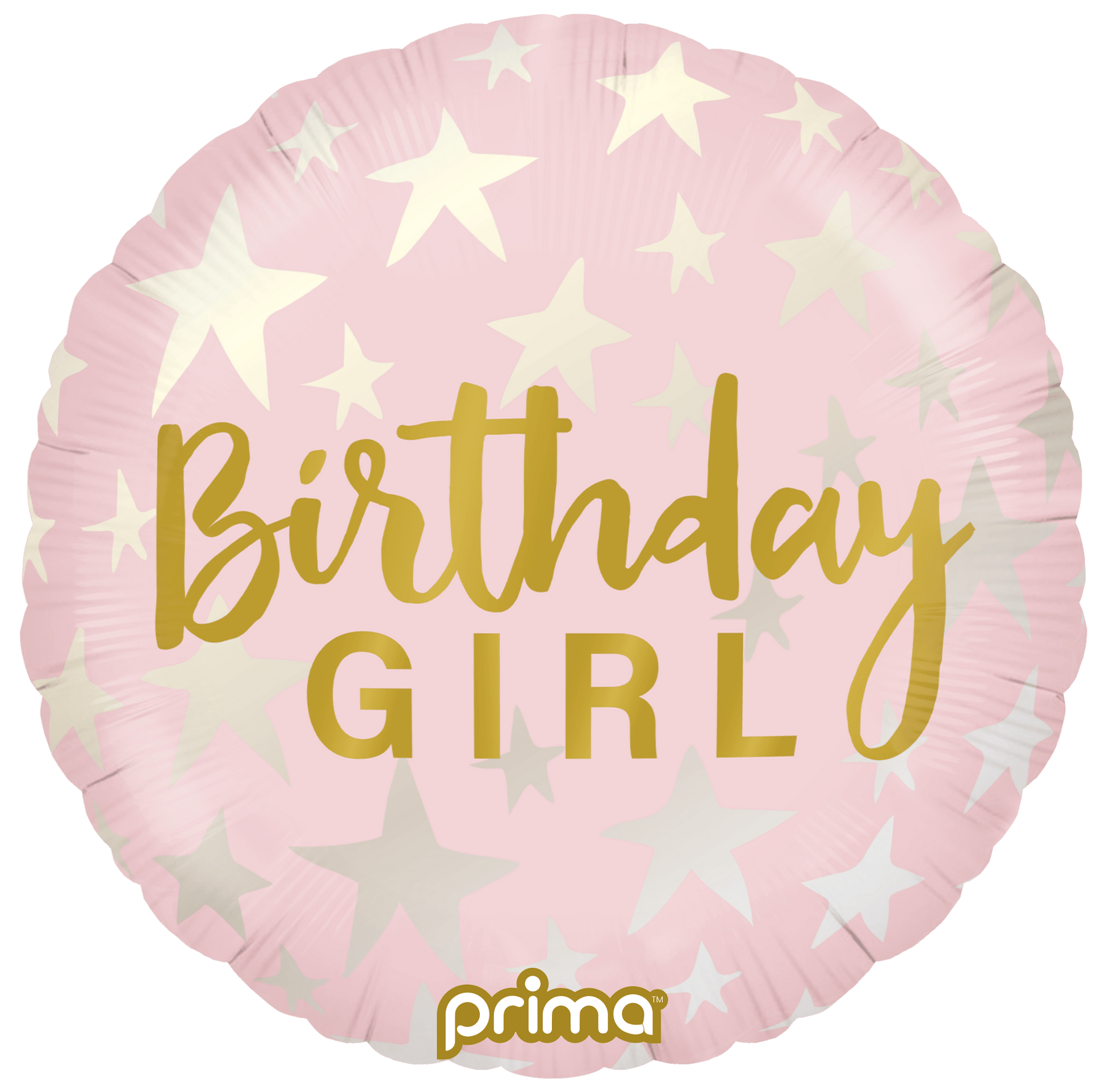 18” Round Birthday Girl Stars